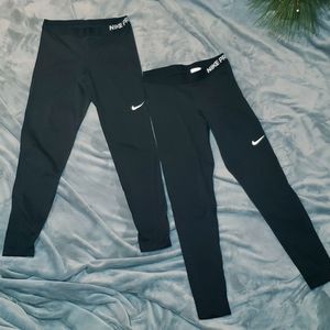 2 pair bundle - Nike Pro Dri-Fit workout leggings.  Size Large